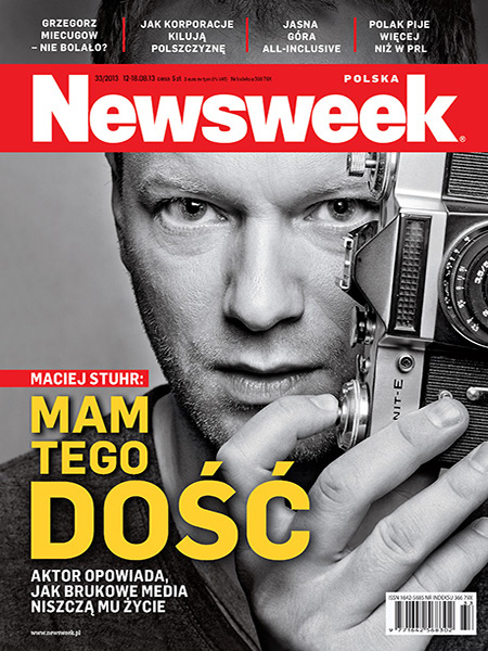 Maciej Stuhr, actor. Newsweek magazine cover. Professional portrait photography in Warsaw, Poland.