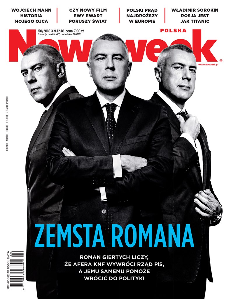 Roman Giertych, adwokat, polityk, okładka magazynu Newsweek Polska.