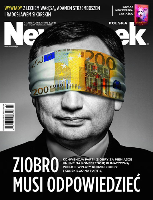 Zbigniew Ziobro, okładka tygodnik Newsweek, sesja wizerunkowa.